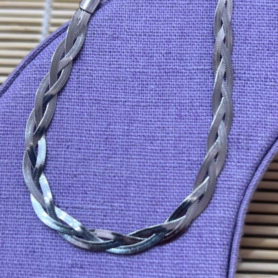 Pulseira Trançada 3 Fios em Aço Inox
