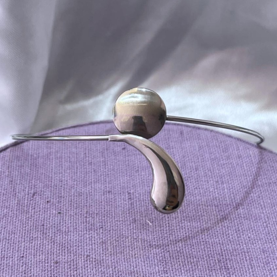 Bracelete para Braço Circulo e Gota em Aço Inox