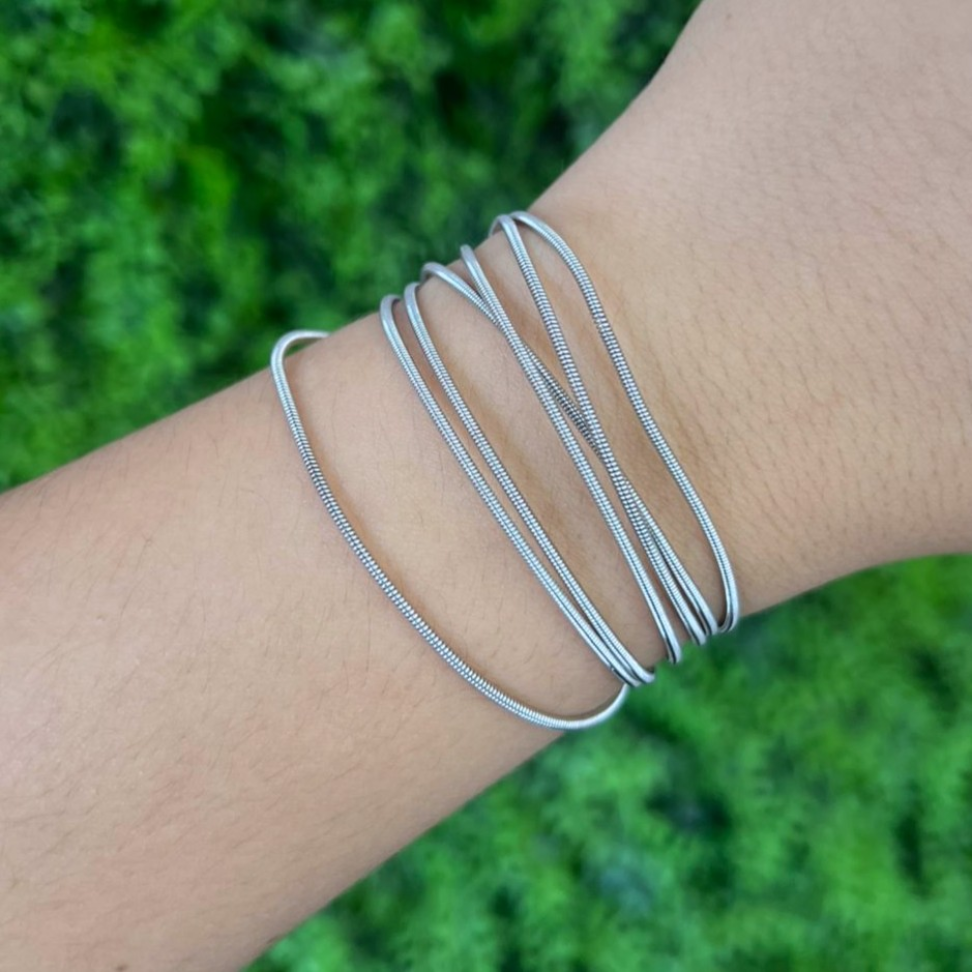 Pulseira Corda de Violão em Aço Inox