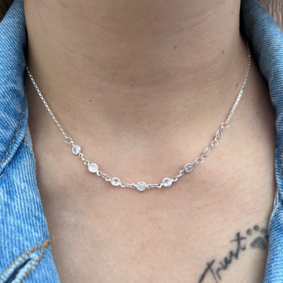 Choker 8 Zircônias Redondas - #3