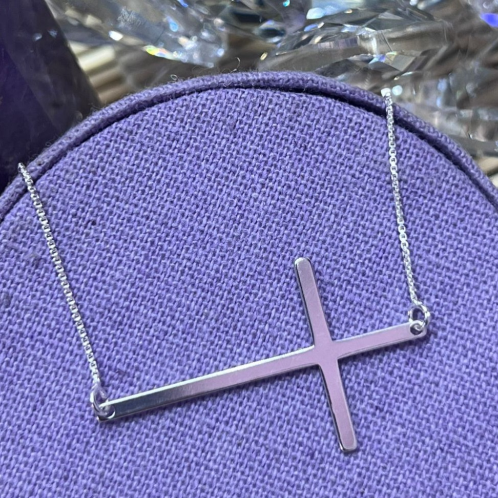 Colar Crucifixo Liso Prata 925