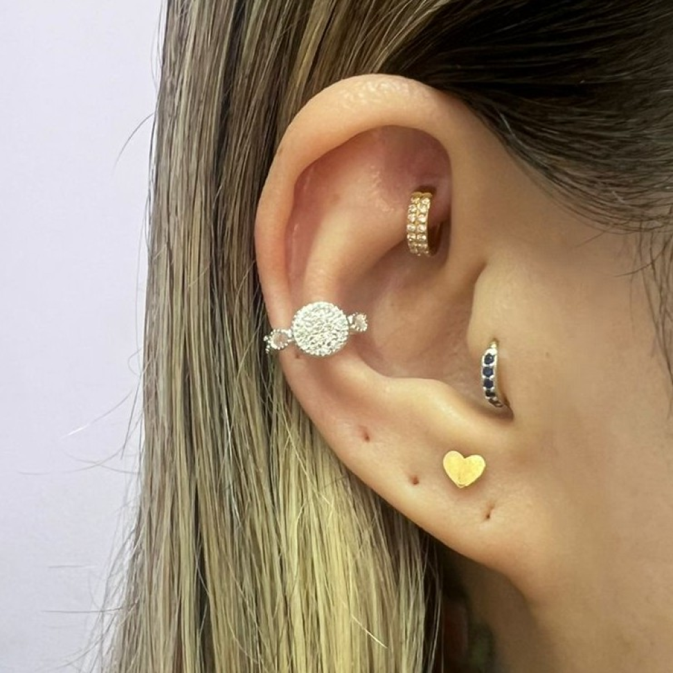 Piercing Fake Entrelaço e Círculo Cravejado - #3