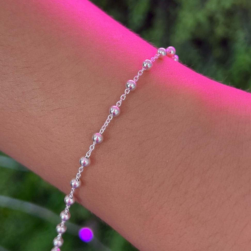 Pulseira Elo Português com Bolinha
