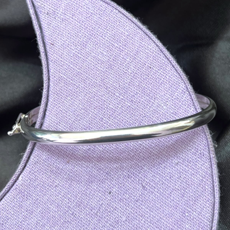 Bracelete Liso Fio Redondo - 5mm em prata 925
