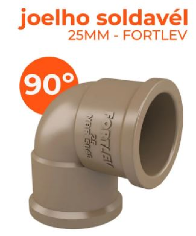 Joelho 90 soldável PVC 25mm FORTLEV