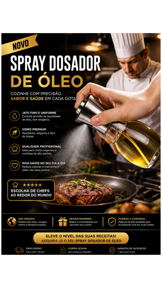 Dosador Spray Galheteiro Pulverizador De Azeite Óleo Vinagre 200ml