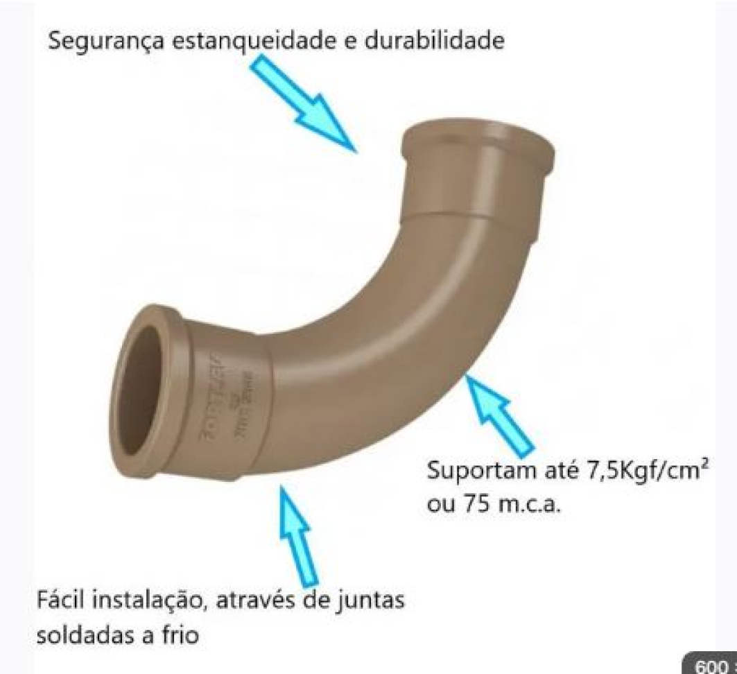 Curva 90 soldável PVC 20mm FORTLEV