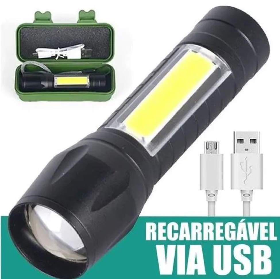 Lanterna Mini LED Recarregável USB