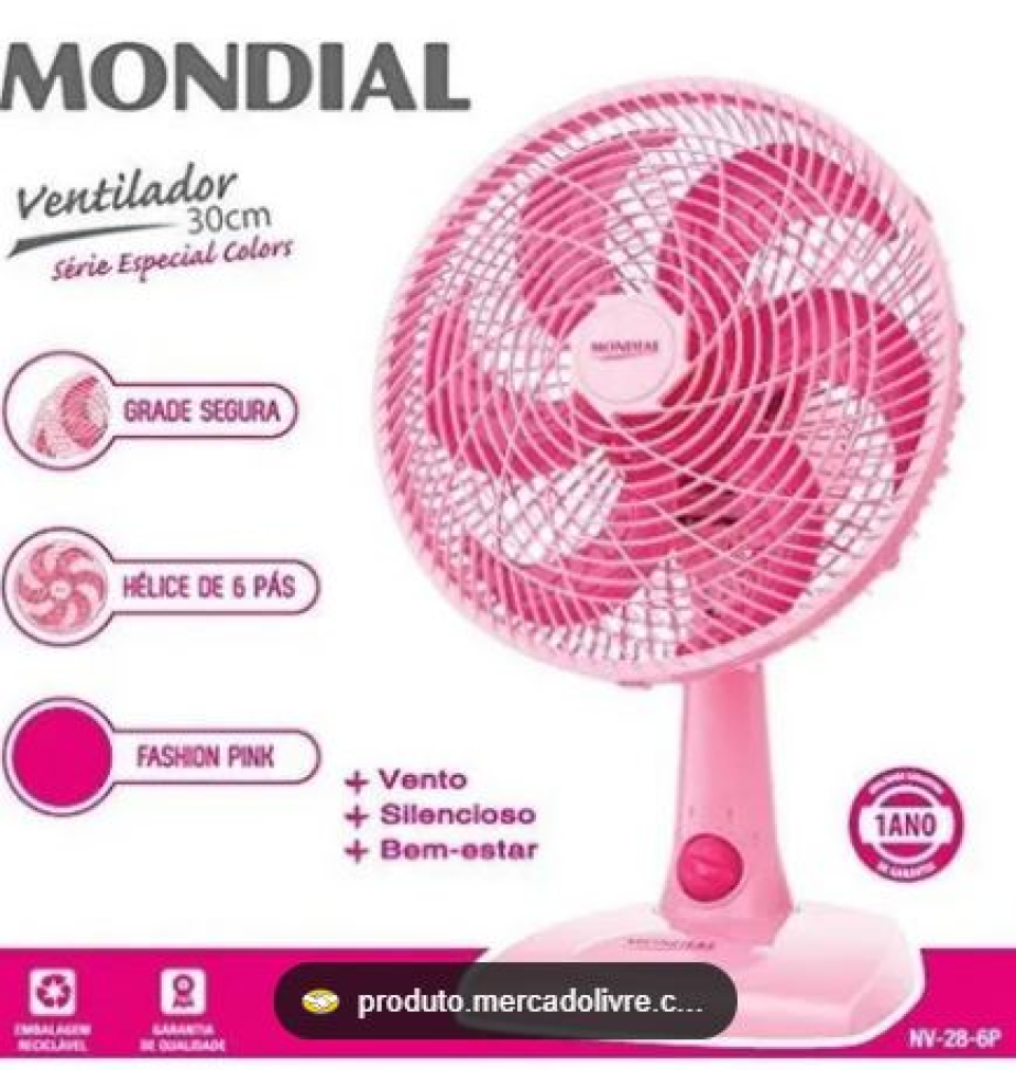 Ventilador 30cm Mondial - Rosa - #4