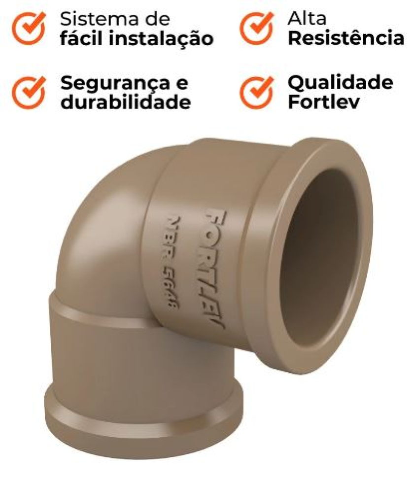 Joelho 90 soldável PVC 20mm FORTLEV