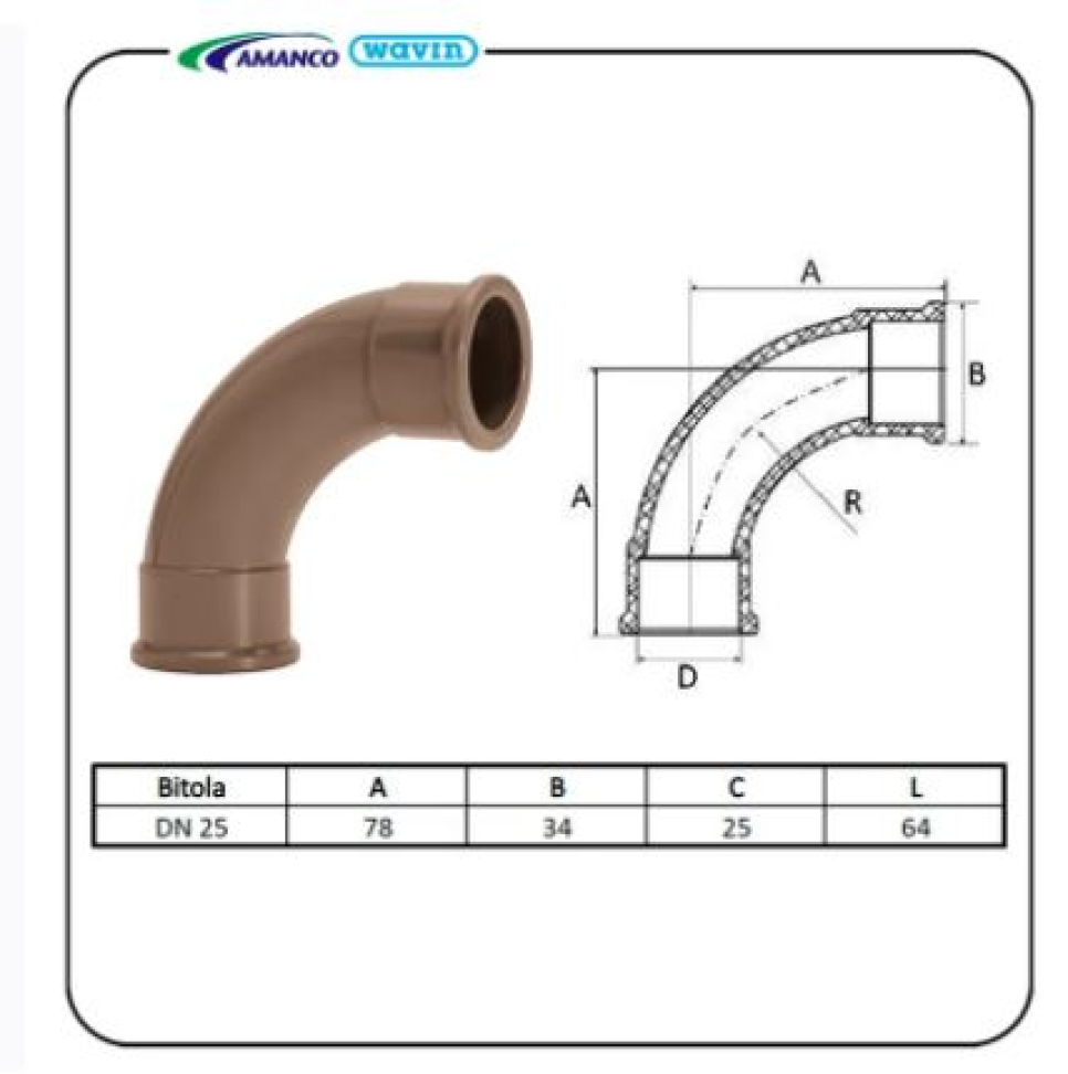 Curva 90º PVC soldável 25Mmm AMANCO - #4