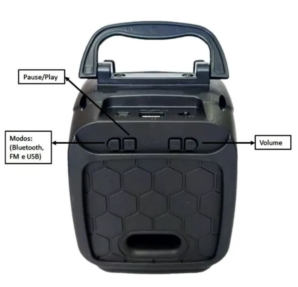 Mini Caixa De Som Bluetooth Com Radio FM E Led - #7