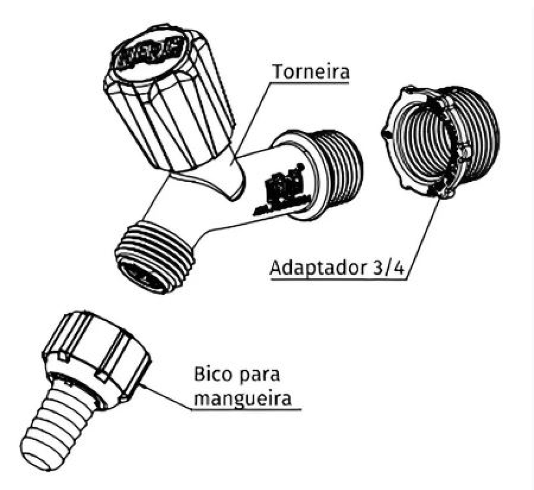 Torneira de jardim com bico e adaptador - #5