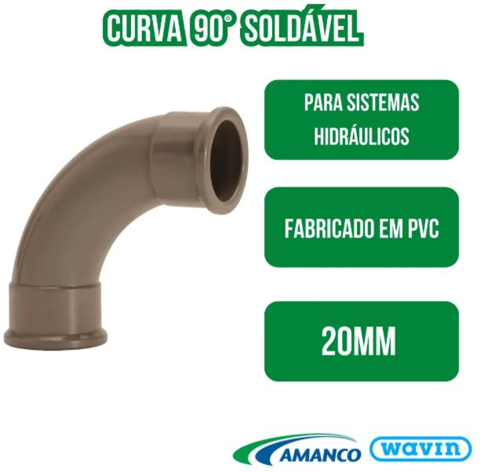 Curva 90º PVC soldável 20Mmm AMANCO - #3