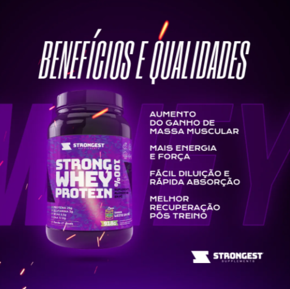 Strong Whey 100% concentrado Strongest Supplements 900g - #3