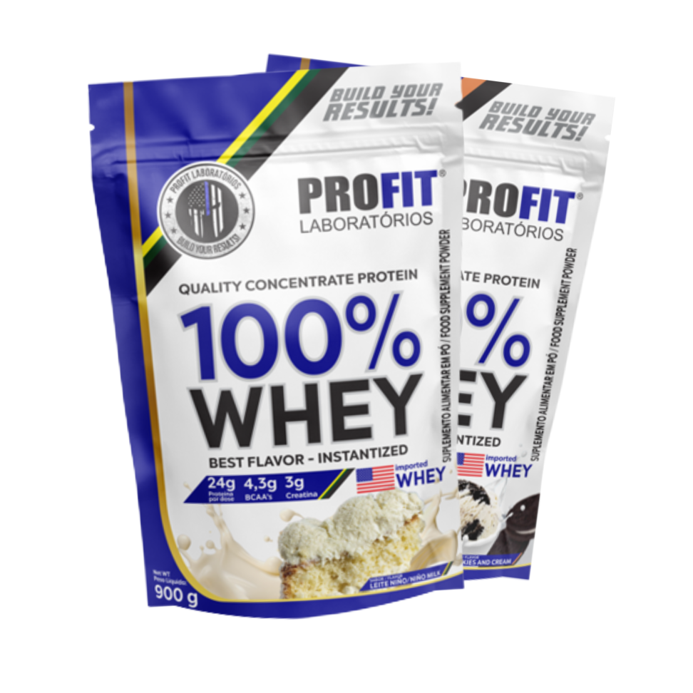 Whey 100% concentrado Profit Lab 900g - Refil