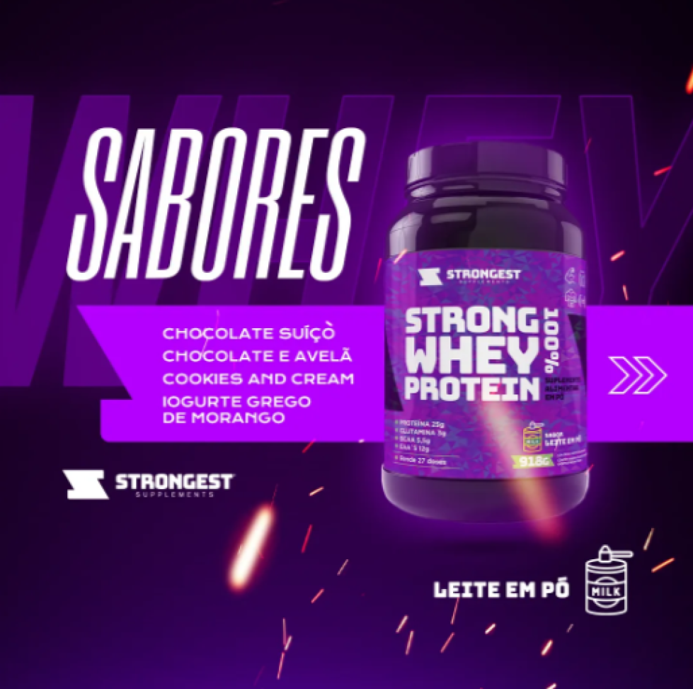 Strong Whey 100% concentrado Strongest Supplements 900g