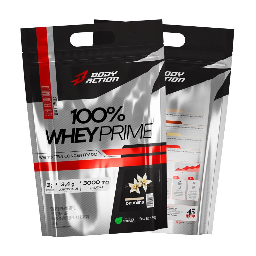 Whey 100% concentrado Bodyaction 900g - Refil