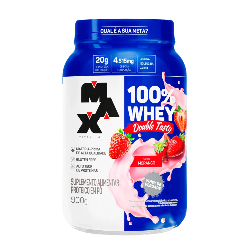 Whey 100% concentrado Max Titanium 900g - Tasty version