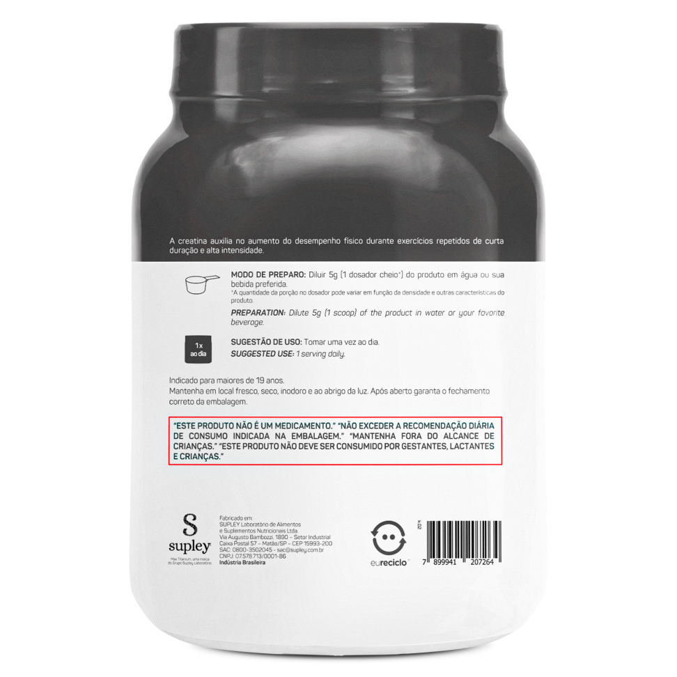 Creatina Max Titanium 500g - 100% pura