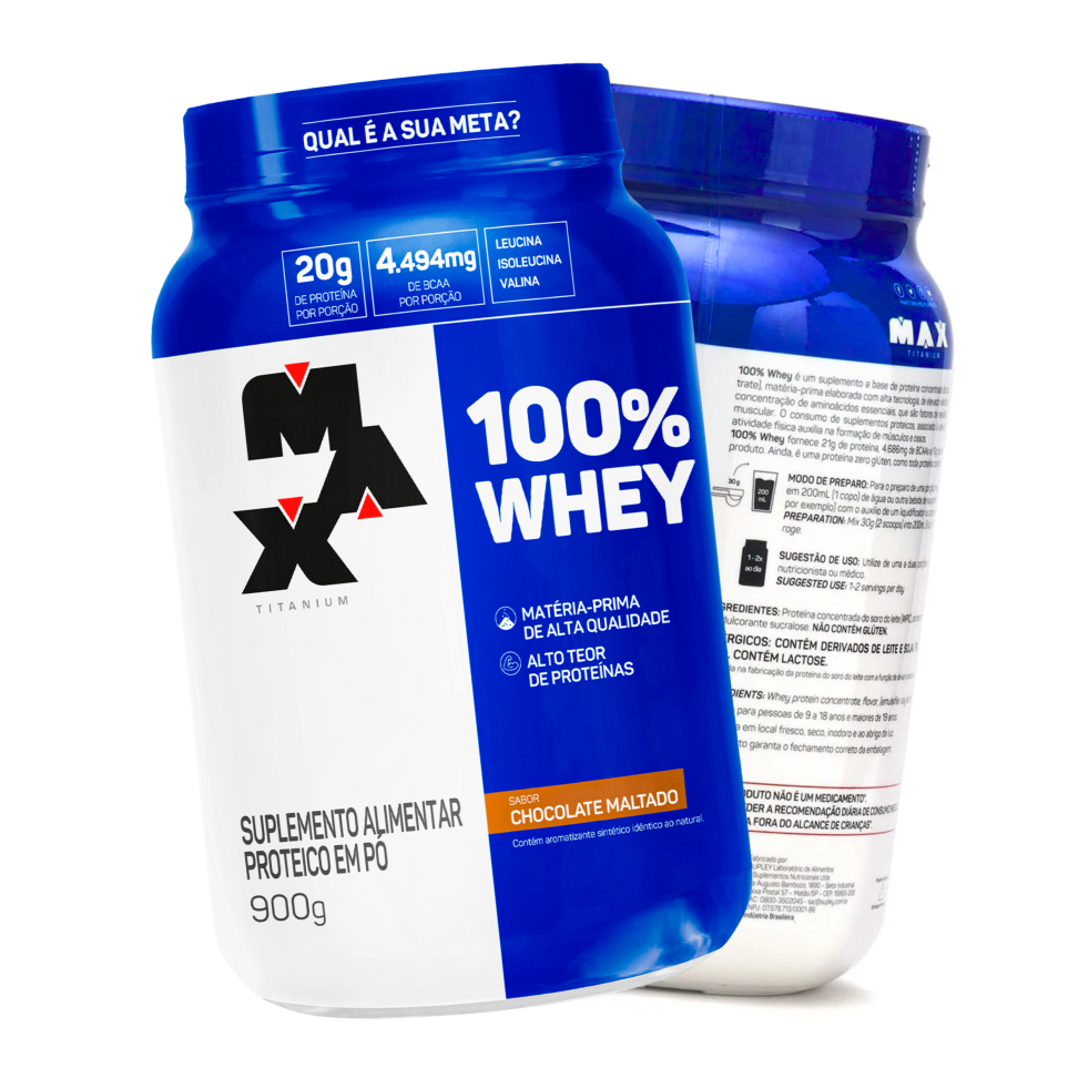 Whey 100% concentrado Max Titanium 900g
