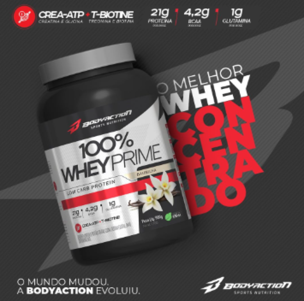 Whey 100% concentrado Bodyaction 900g - Refil - #3