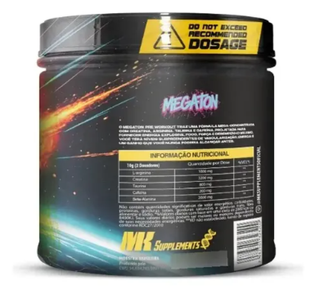 Pré treino Megaton 300g - MK Supplements