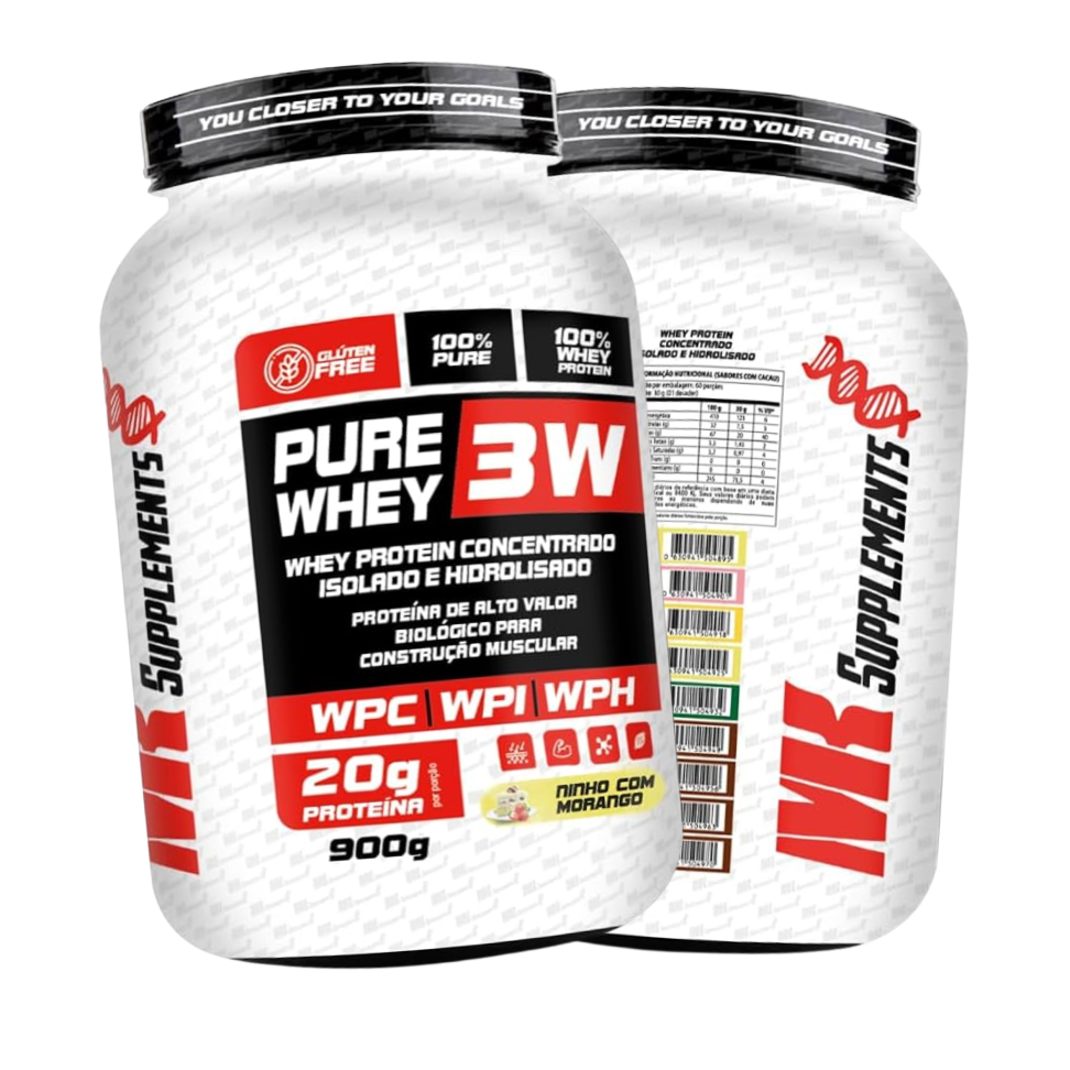 Whey Protein 3W Pure Whey Pote 900g - MK Supplements