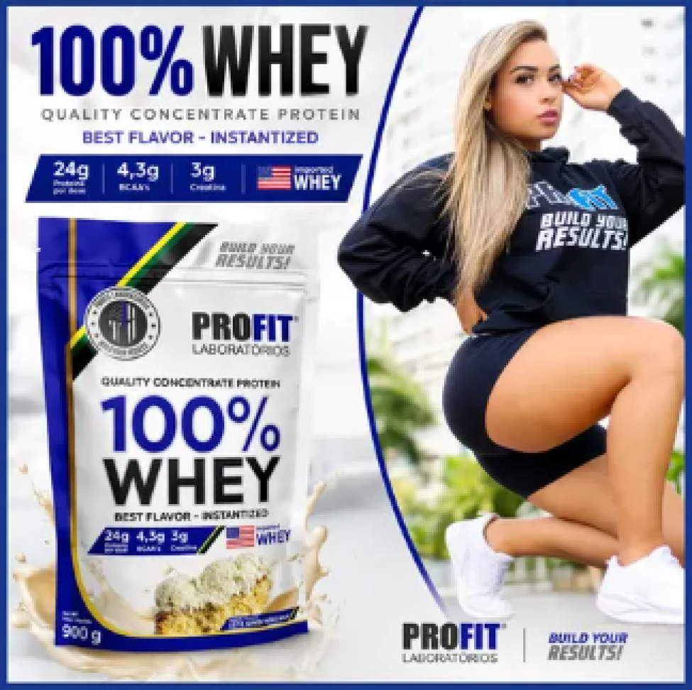 Whey 100% concentrado Profit Lab 900g - Refil - #3