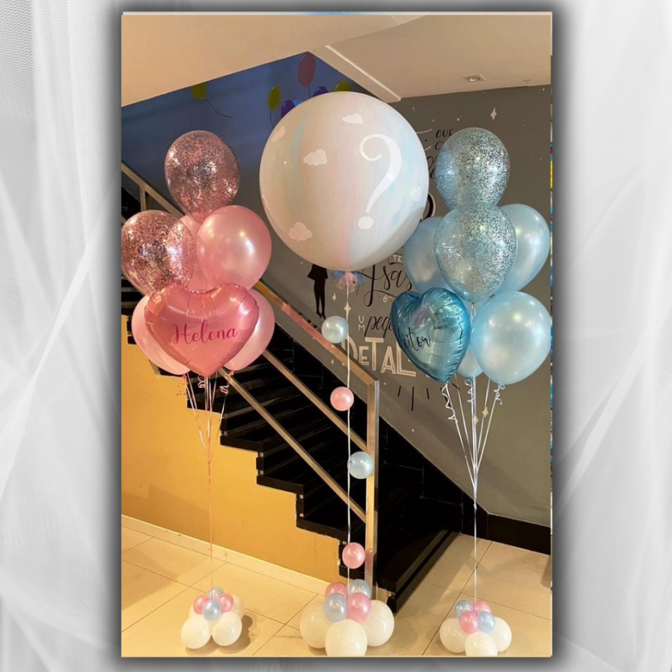 Chá revelação- aquarelado azul e rosa