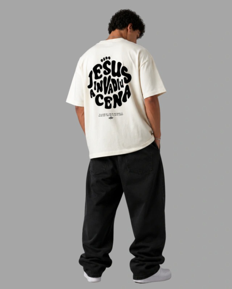 CAMISETA OVERSIZED ''JESUS INVADIU A CENA'' - #4