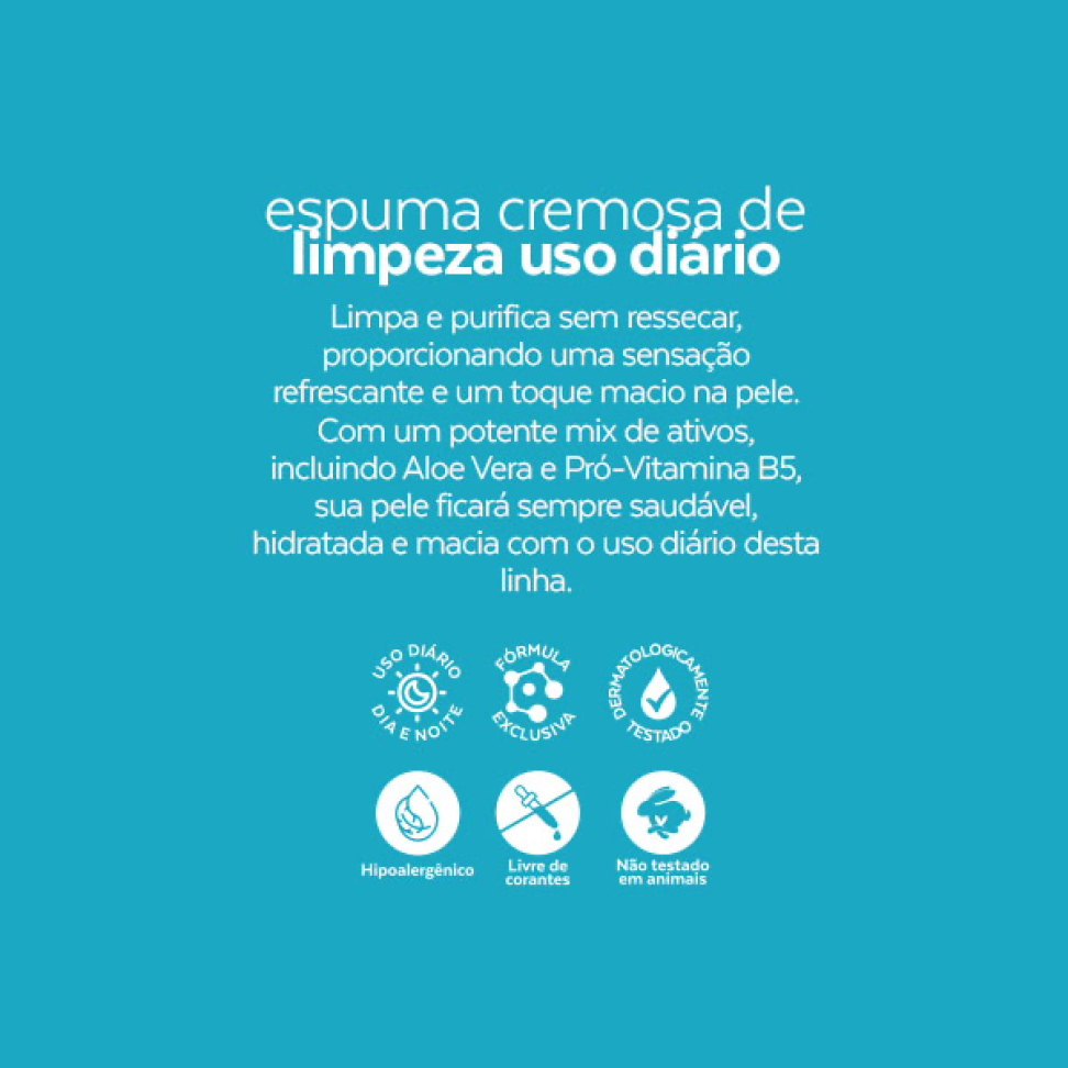 Espuma Cremosa de Limpeza Uso Diário