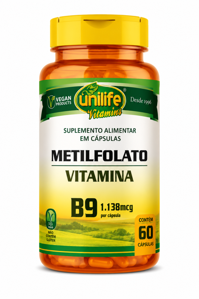 Vitamina B9 - Metil Folato em cápsulas 350 mg | Unilife