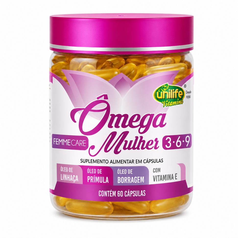 Ômega Mulher 3-6-9 Femme Care em cápsulas 1000 mg | Unilife