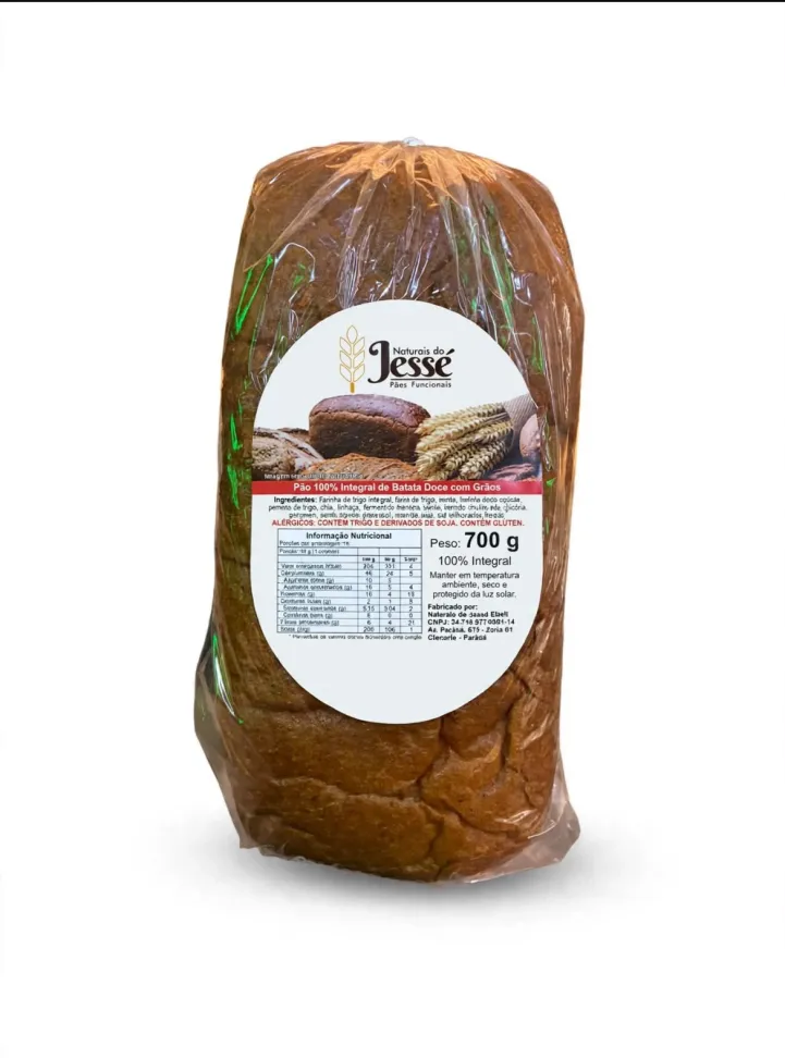 Pão 100% Integral de Batata Doce com Grãos