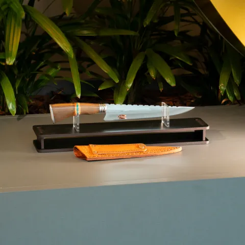 FACA GAUCHINHA INOX 9" CABO MADEIRA MISTO