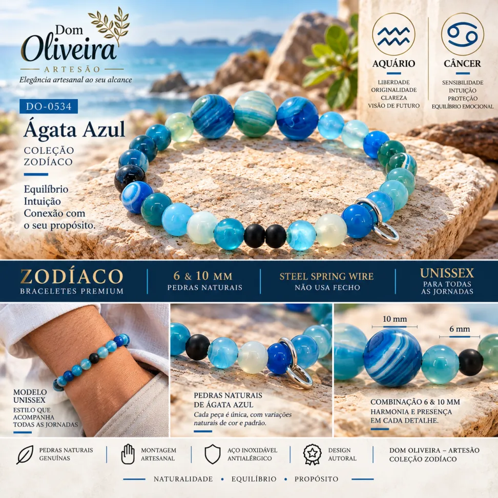 Câncer - Bracelete 6&10mm - #3