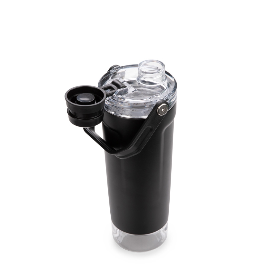 Coqueteleira Térmica 650ml Parede Dupla Inox Tampa com Alça Potinho e Mola - #6