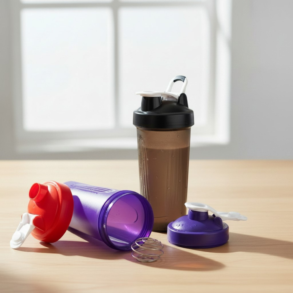 Coqueteleira Plástica 700ml com Misturador de Mola Inox