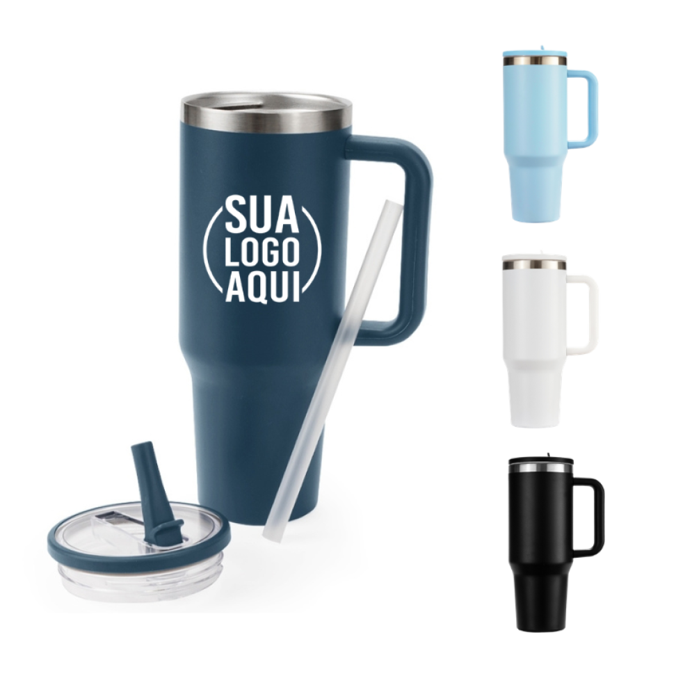 Copo Térmico Quencher 1,2 Litros Parede Dupla Inox 304 Bico Flip Dobrável
