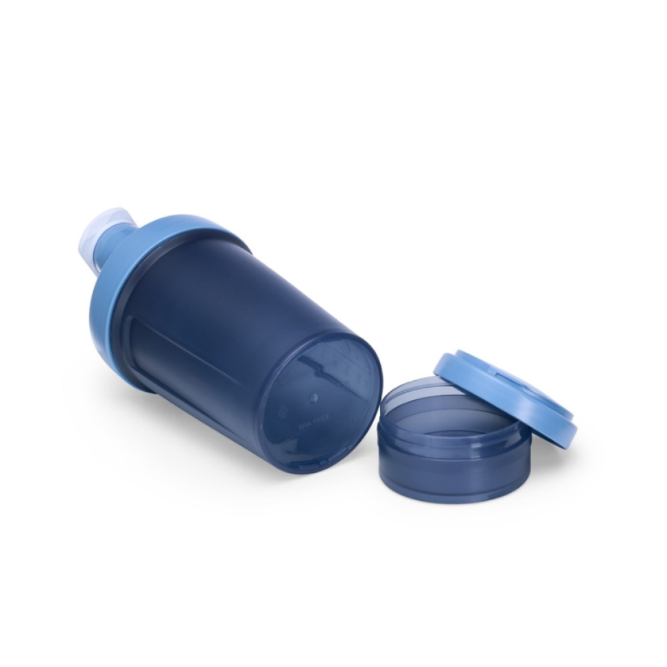 Coqueteleira Plástica 500ml com 2 Compartimentos e Misturador de Mola Inox - #8