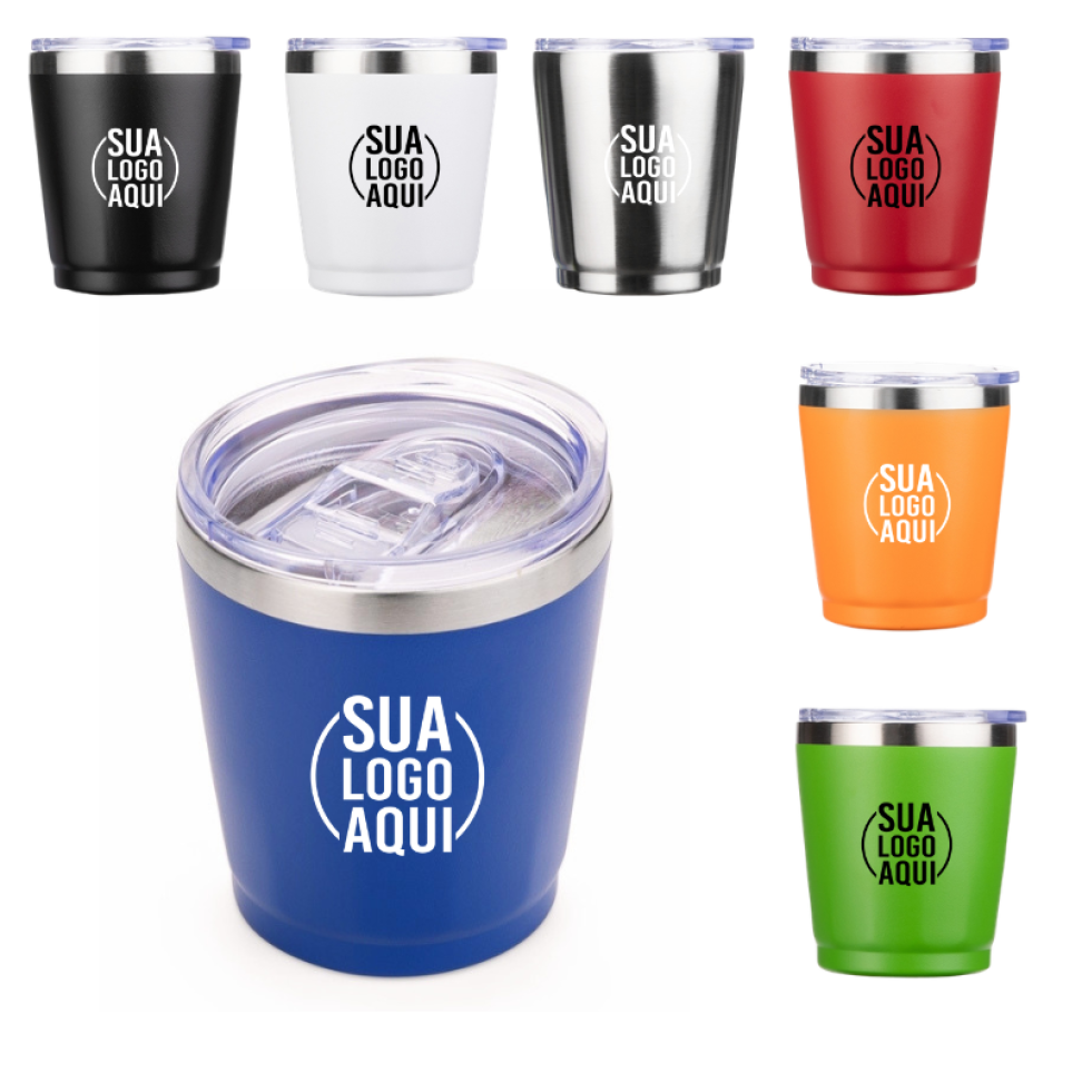 Copo Térmico 200ml Tampa Plastica com Bocal e Trava de Segurança
