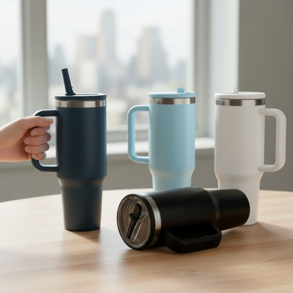 Copo Térmico Quencher 1,2 Litros Parede Dupla Inox 304 Bico Flip Dobrável