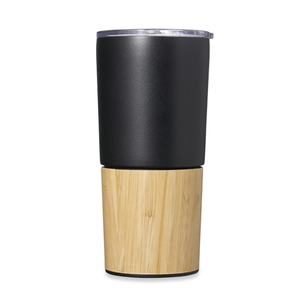 Copo Térmico 600ml Parede Dupla Inox Detalhe Bambu Tampa com Bocal e Trava de Segurança - #5