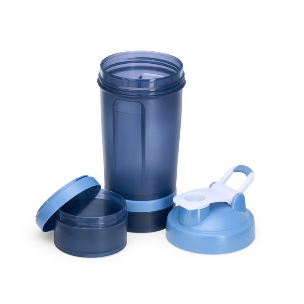 Coqueteleira Plástica 500ml com 2 Compartimentos e Misturador de Mola Inox - #7