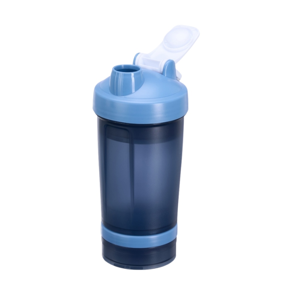 Coqueteleira Plástica 500ml com 2 Compartimentos e Misturador de Mola Inox - #5