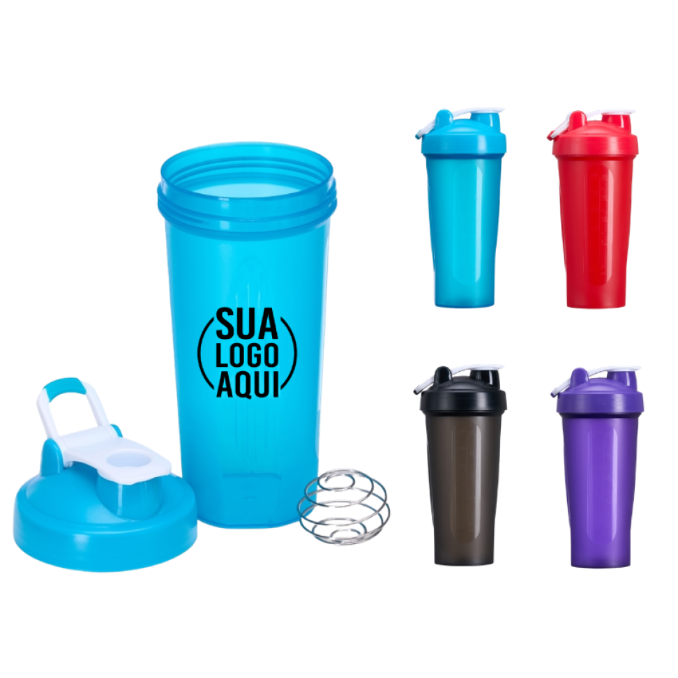 Coqueteleira Plástica 700ml com Misturador de Mola Inox