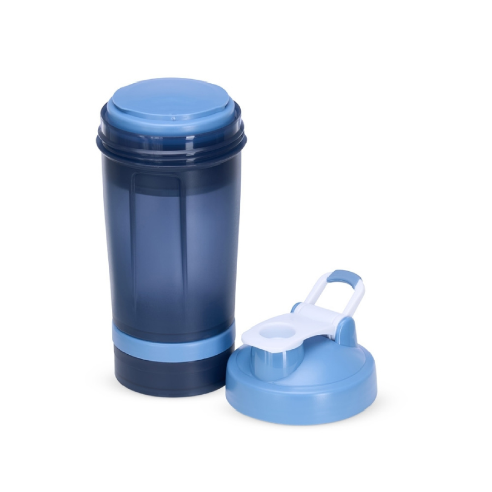 Coqueteleira Plástica 500ml com 2 Compartimentos e Misturador de Mola Inox - #6
