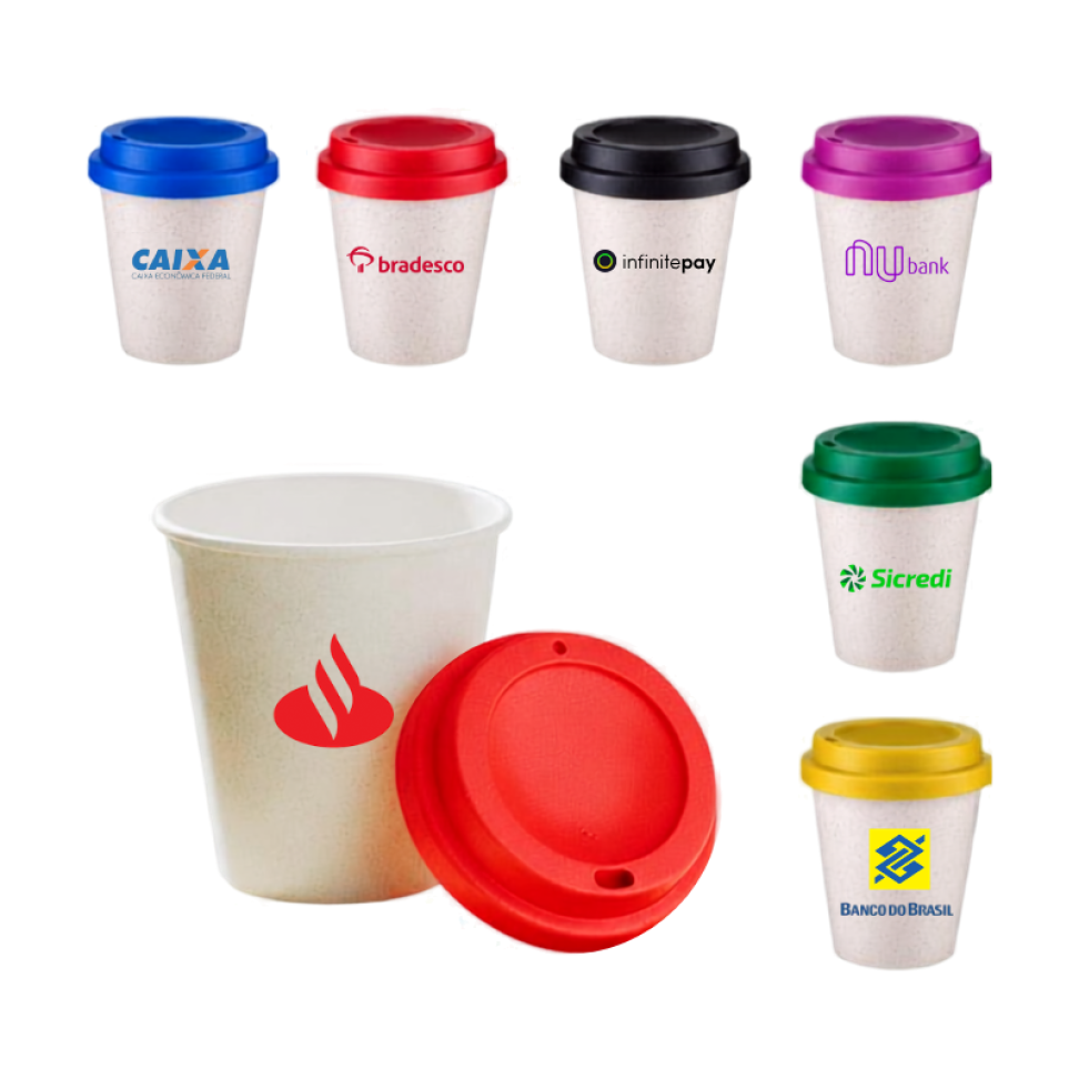 Copo Starbucks 350ml Com Tampa Fibra de Arroz Biodegradável