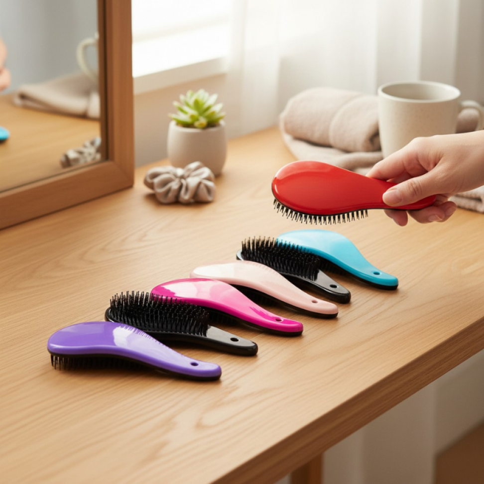 Escova Mágica Ergonômica Plástico Resistente Cerdas Flexíveis